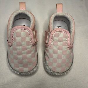 Baby Vans Crib Shoes - Size 3 (Checkerboard Pink/White)